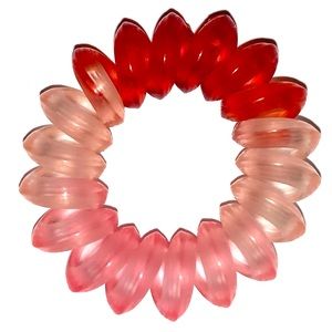 🔥20 Tie Dyed Pink/Red/Clear Spiral Coil Tangle-Free Tele Hair Ties.🔥